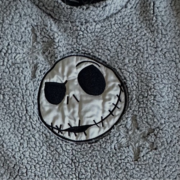 Nightmare Before Christmas Sweater Womens M 8-10 Jack Skellington Fleece Top - Picture 3 of 8